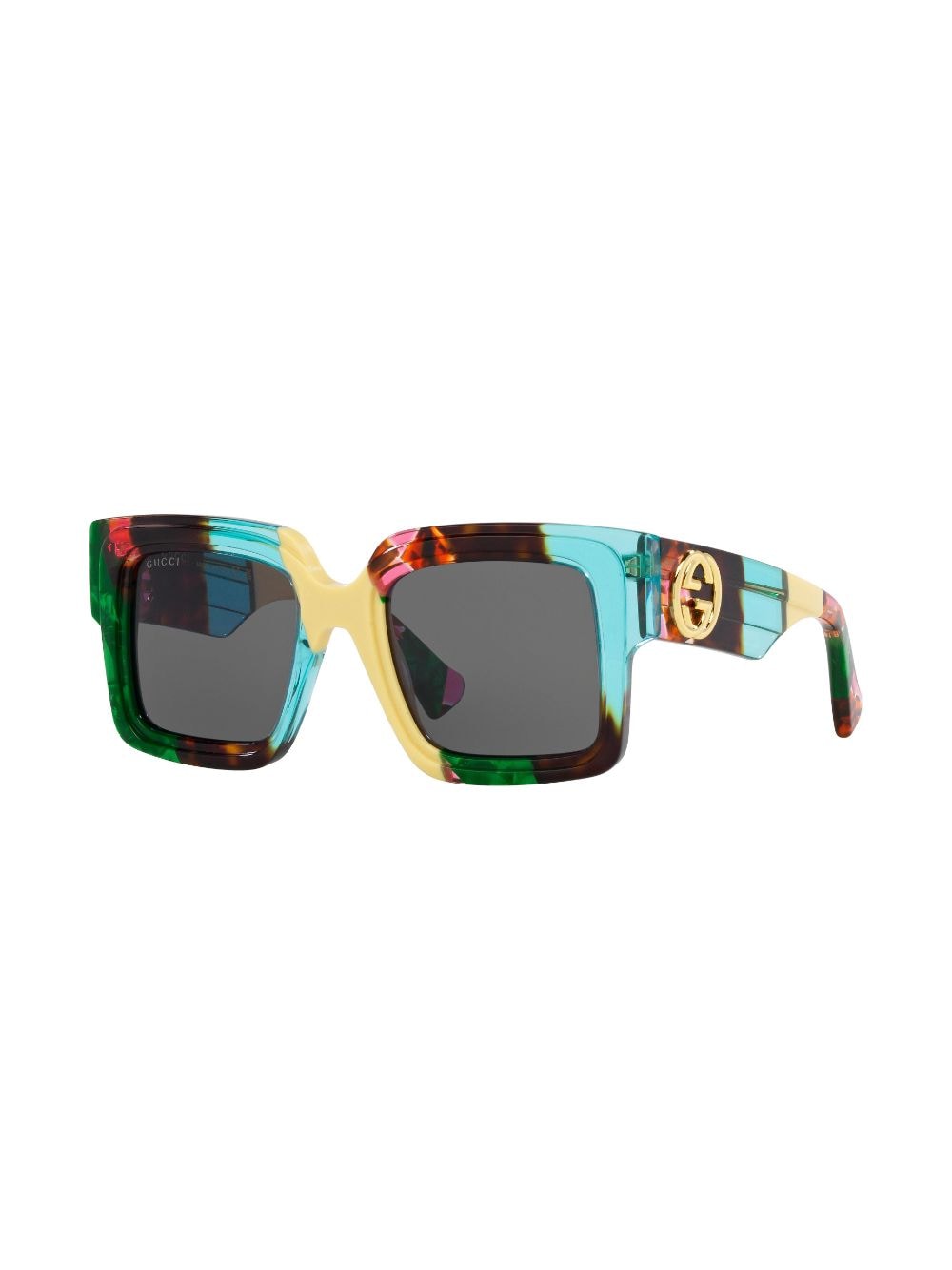 Gucci Eyewear colour-block square-frame sunglasses - Zwart
