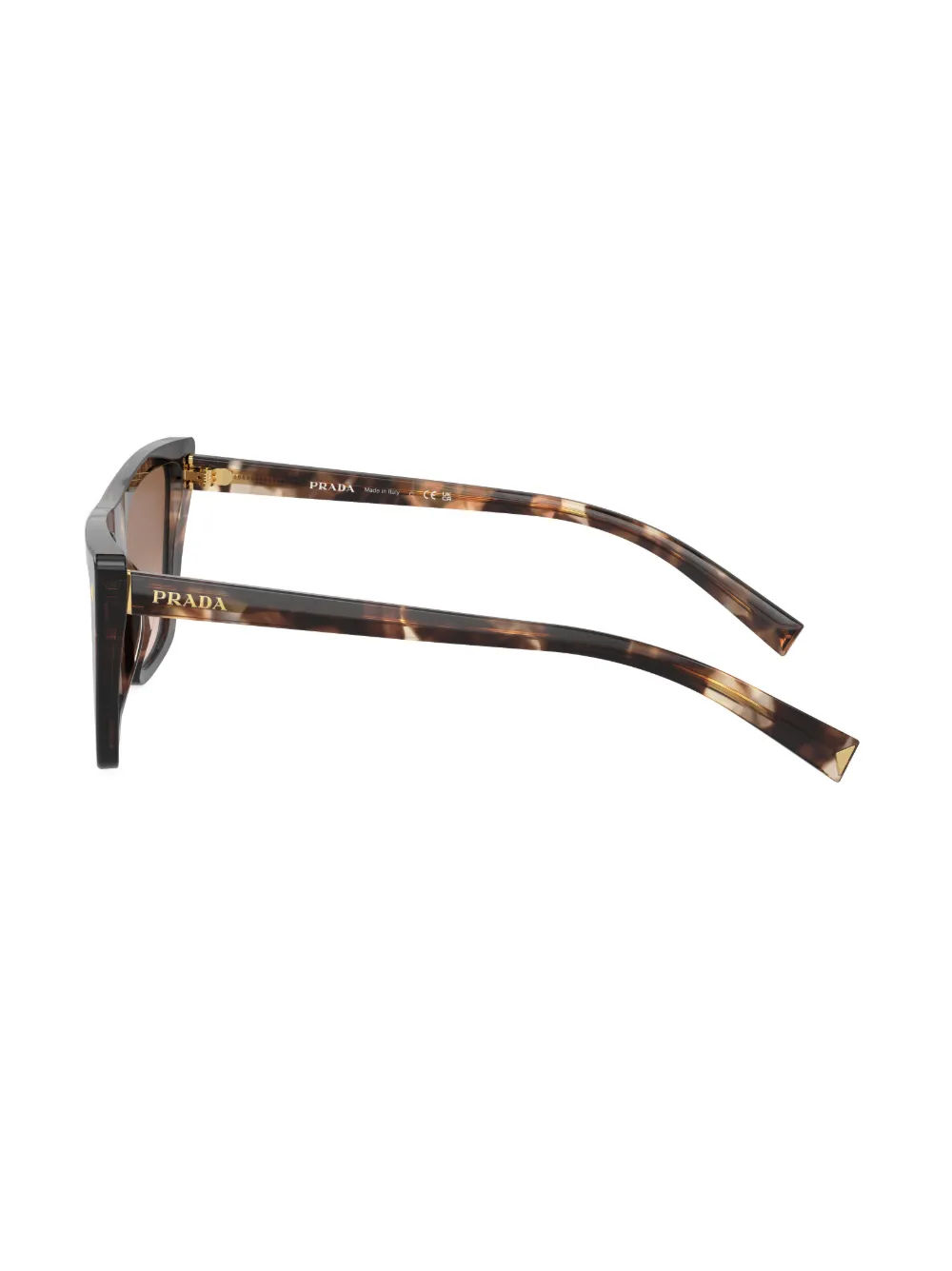 Shop Prada Square-frame Tortoiseshell-effect Sunglasses In Brown