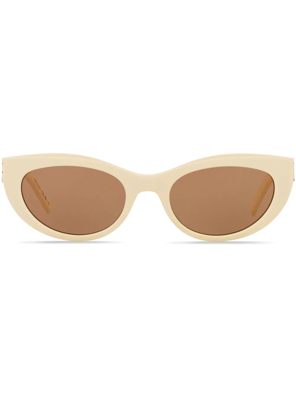 Saint Laurent Womens White Slm115 Oval-frame Acetate Sunglasses In Nude