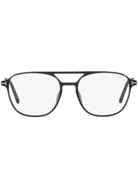 TOM FORD Eyewear logo-plaque pilot-frame glasses