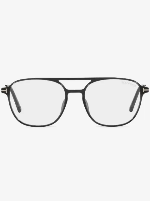 TOM FORD Eyewear logo-plaque pilot-frame glasses