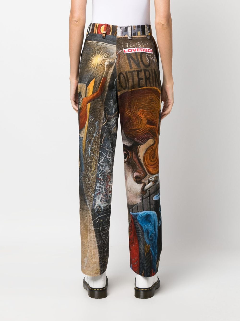 Shop Charles Jeffrey Loverboy Graphic-print Straight-leg Trousers In Brown