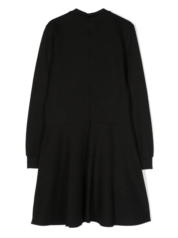 TWINSET Kids Georgette Ruffle Jersey Dress | Black | FARFETCH