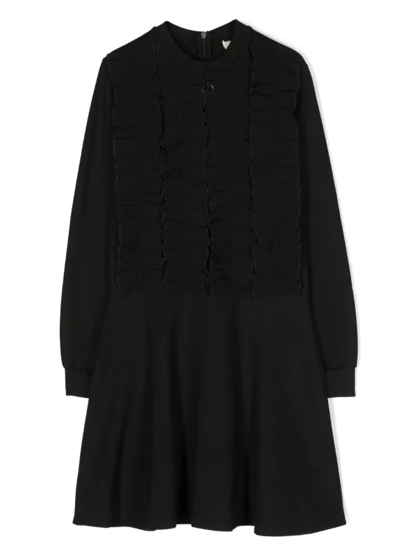 TWINSET Kids Georgette Ruffle Jersey Dress | Black | FARFETCH TWINSET Kids Georgette Ruffle Jersey Dress | Black | FARFETCH