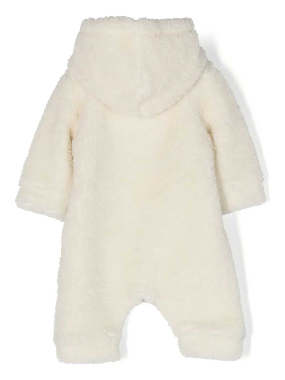Moncler Enfant logo-embroidered hooded fleece babygrow - Wit