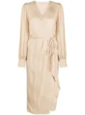 TWINSET wraparound draped-detail midi dress - Neutrals