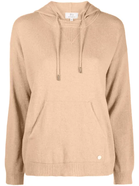 Woolrich hoodie de tejido fino con placa del logo