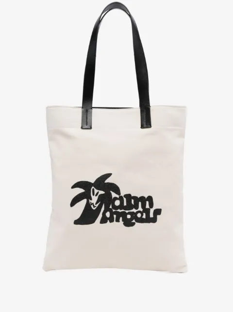 Palm Angels logo-print canvas tote bag