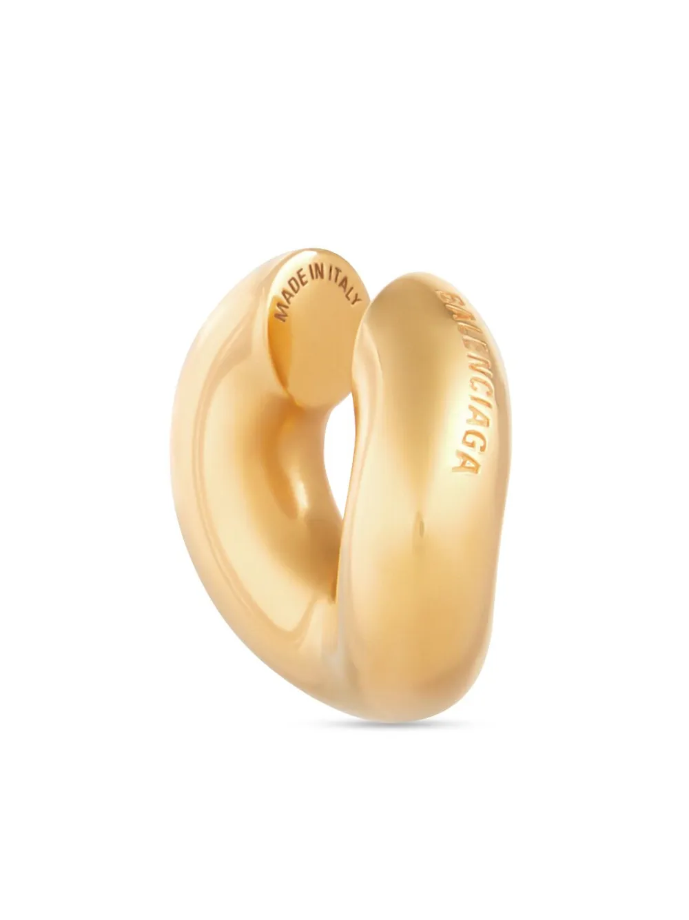Balenciaga Oorringen met gegraveerd logo - Goud