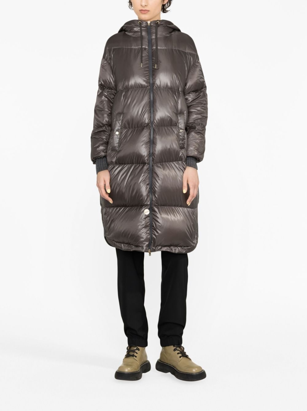 Herno quilted hooded coat - Grijs
