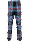 Charles Jeffrey Loverboy checked buckle-detailed trousers - Blue