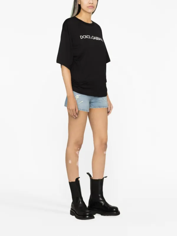 Dolce & Gabbana Camiseta Com Estampa De Logo | Preto | FARFETCH BR