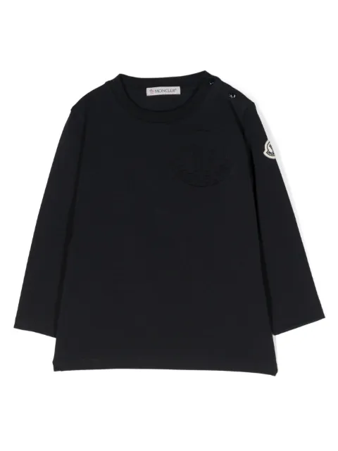 Moncler Enfant Moletom com logo gravado