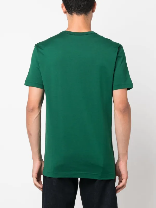 DOLCE & GABBANA オリーブグリーン Tシャツ Dolce & Gabbana logo-patch Cotton T-shirt | Green | FARFETCH JO