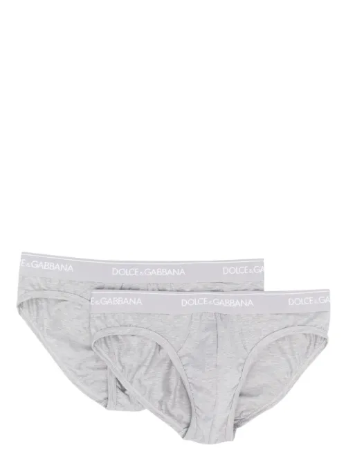 Slip à taille logo en coton mélangé - Dolce & Gabbana - Modalova