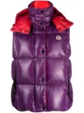 Moncler Luzule logo-patch padded gilet - Purple
