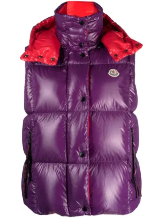 Moncler Luzule logo-patch Padded Gilet | Purple | FARFETCH