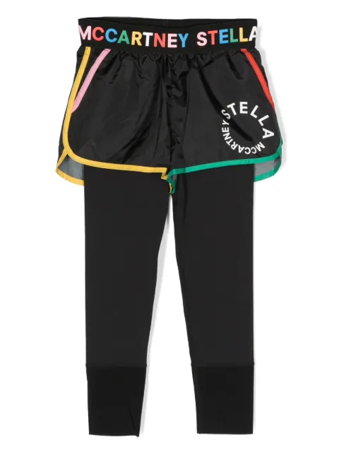 Stella McCartney Kids ليغينغ بخصر مطاطي وطبعة شعار الماركة