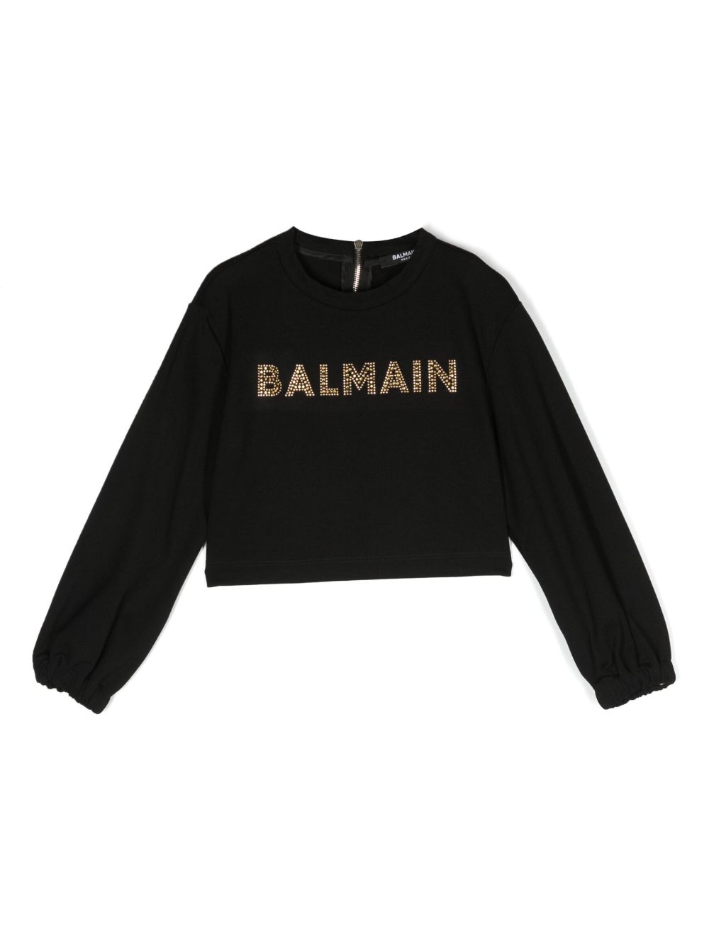 Balmain Kids logo-embellished long-sleeved T-shirt - Black