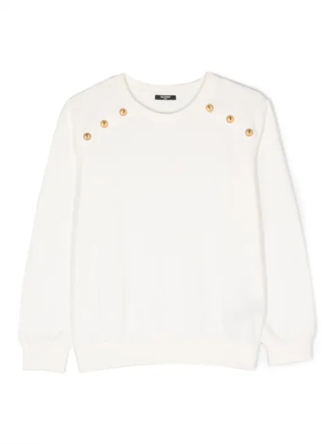 Balmain Kids logo-print cotton sweatshirt