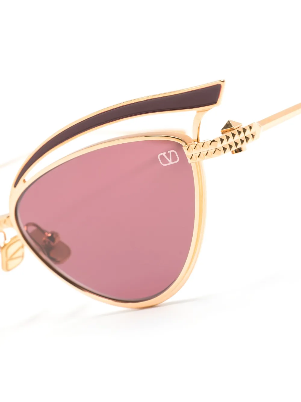 VALENTINO GARAVANI EYEWEAR V-Glassliner zonnebril met cat-eye montuur Goud