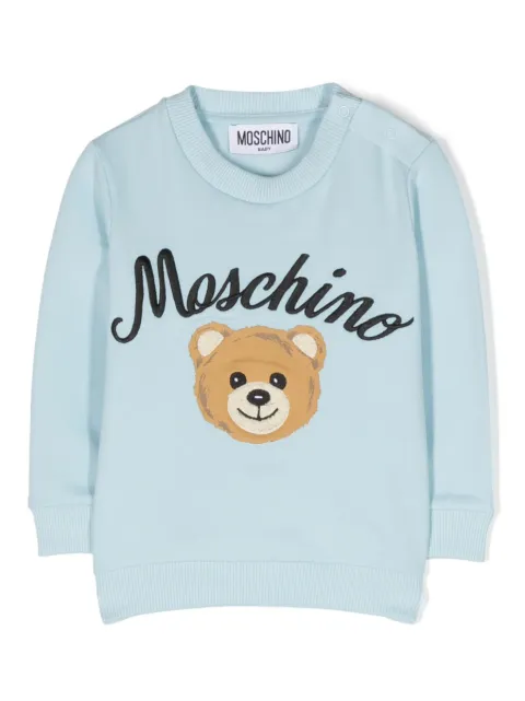 Moschino Kids logo-embroidered cotton sweatshirt