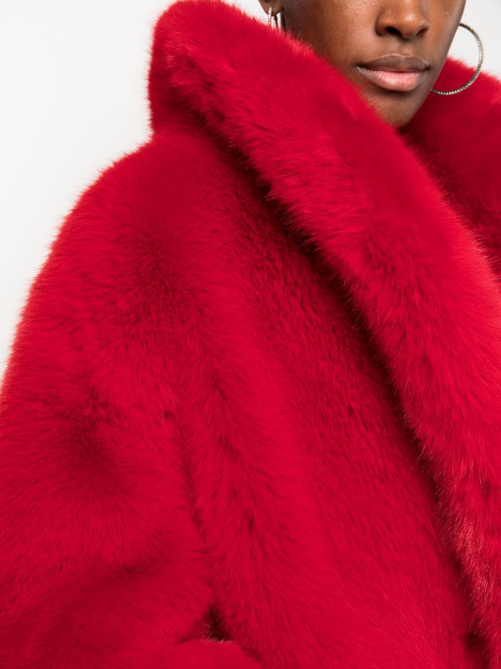 Shop Giuseppe Di Morabito Single-breasted Faux-fur Coat In Red