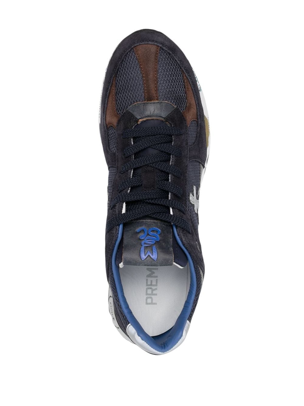 Shop Premiata Mase Panelled Low-top Sneakers In Blau