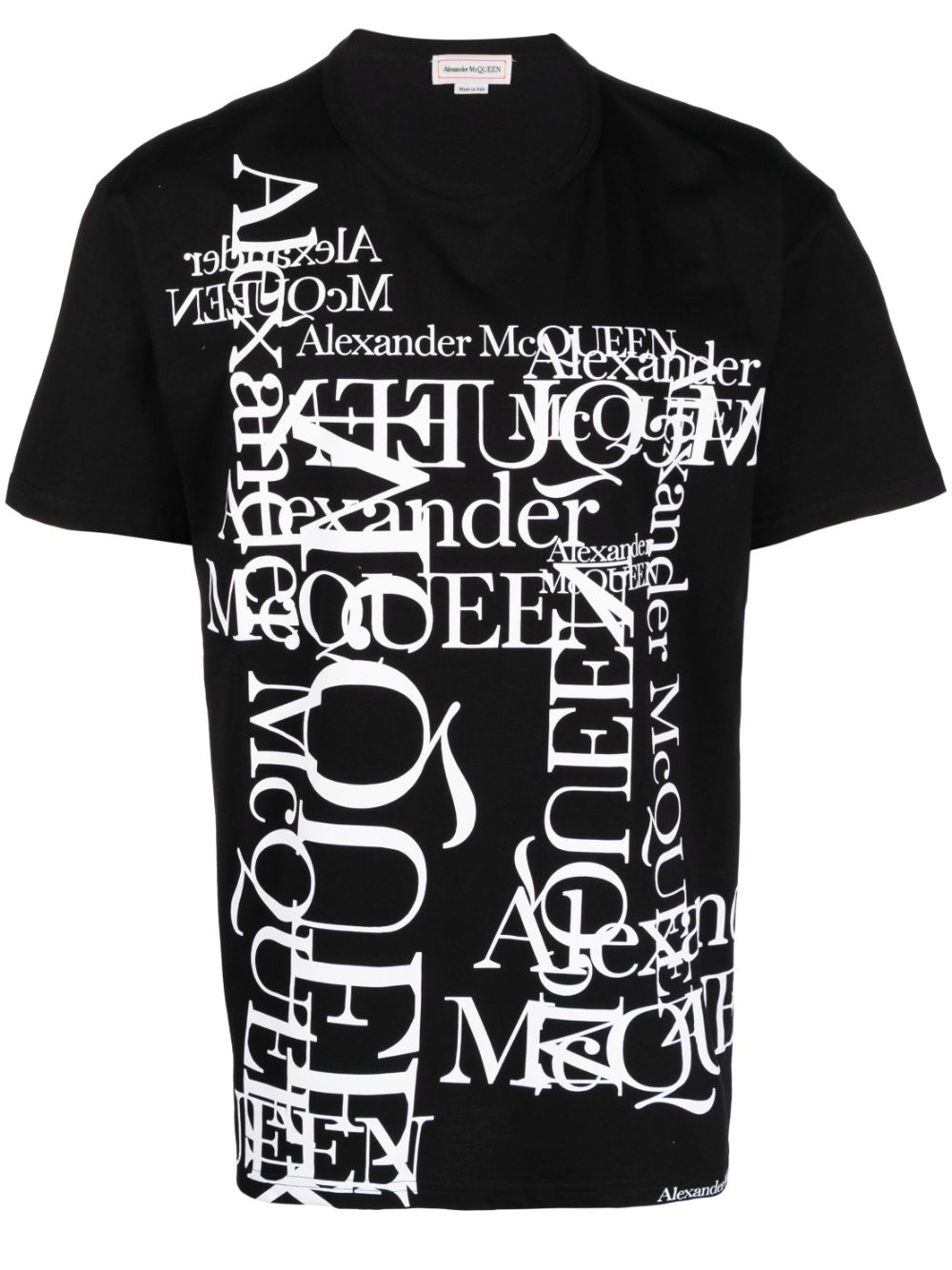 Shop Alexander Mcqueen Logo-print Cotton T-shirt In Schwarz