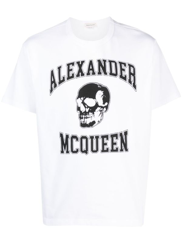 Alexander McQueen Skull Logo T-Shirt White & Black