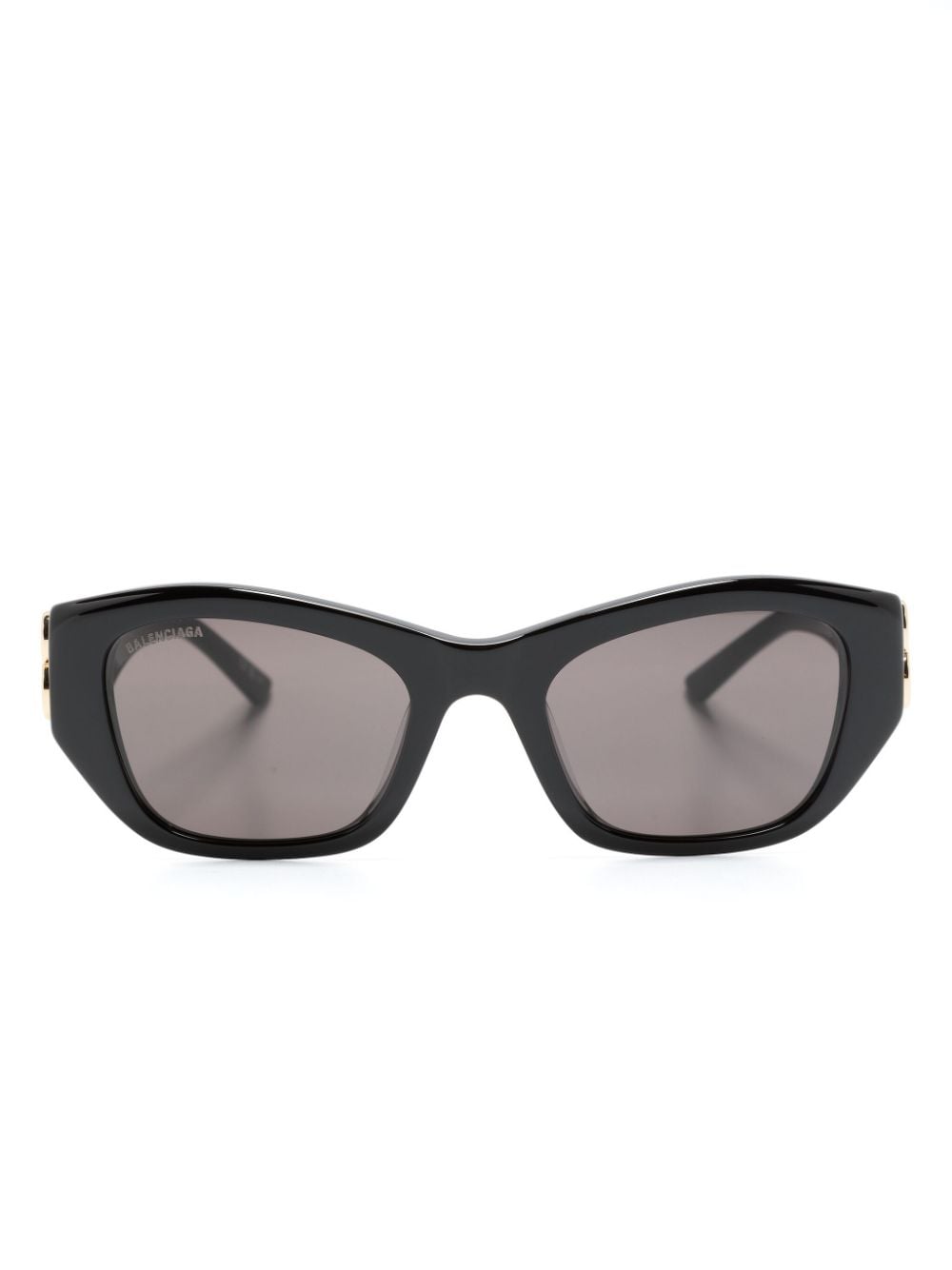 Balenciaga Bb Logo-plaque Square-frame Sunglasses In Black