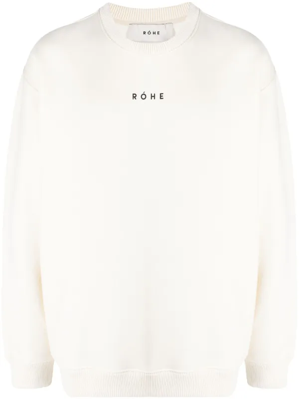 Róhe Logo-print Long-sleeved Sweatshirt in Neutrals