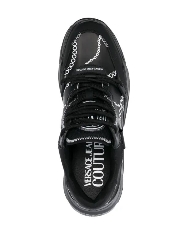 【関税＆送料込み】Versace Black Top With Logo Logo Court 88 Sneakers Black,Print | VERSACE IN