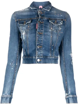 DSQUARED2 Jeansjacke Mit Farbklecksen - Farfetch