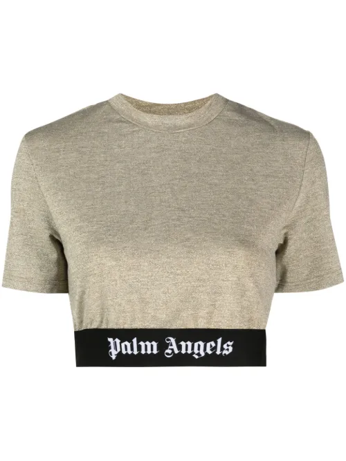 T-shirt crop à bande logo - Palm Angels - Modalova