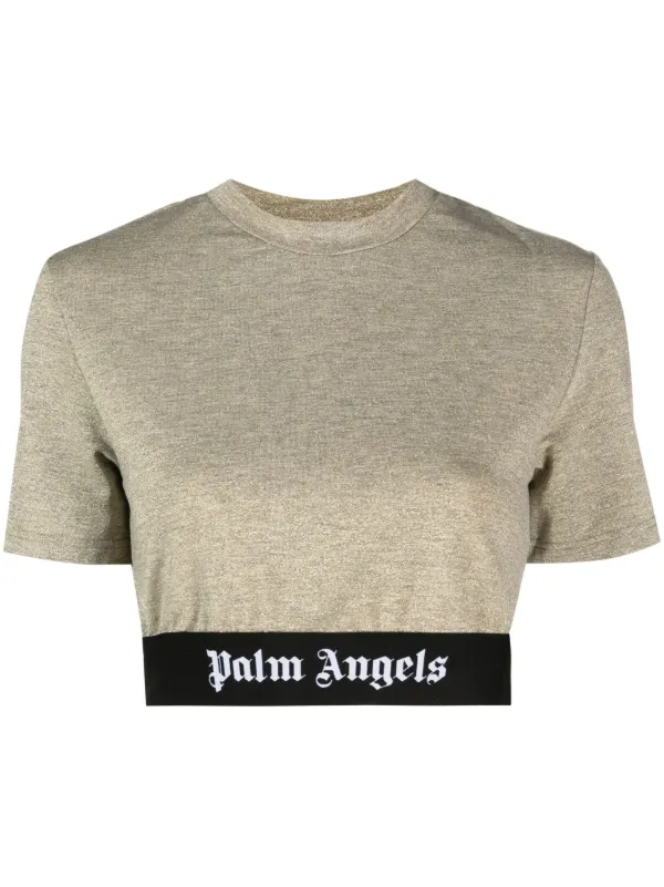 Tシャツ・カットソー Palm Angels 'Classic Logo Tape' cropped T-shirt Palm Angels - Logo Tape Cropped T-shirt | HBX - Globally