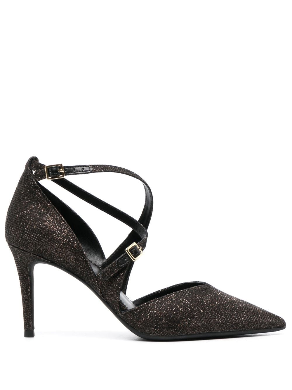 Michael Michael Kors 90mm Glittered Pointed Pumps In Brown