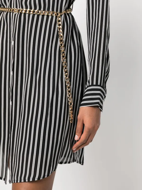 Michael Michael Kors stripe print belted waist Shirtdress Farfetch
