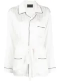 10 CORSO COMO Circle-motif belted-waist shirt - White
