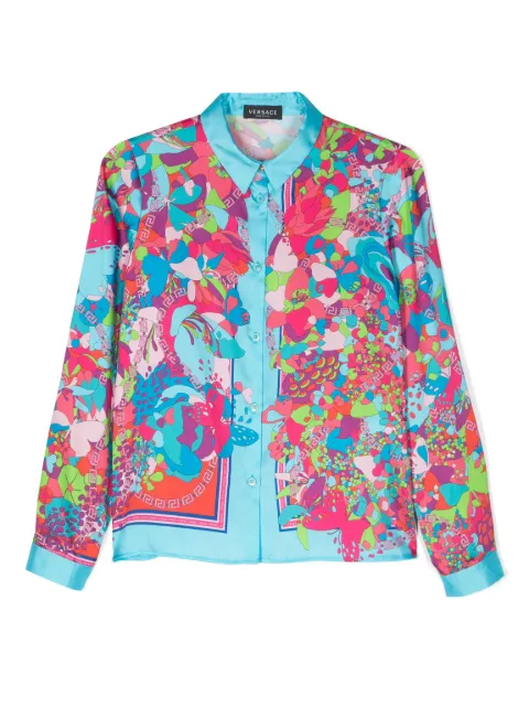Versace Kids camisa manga larga con estampado gráfico