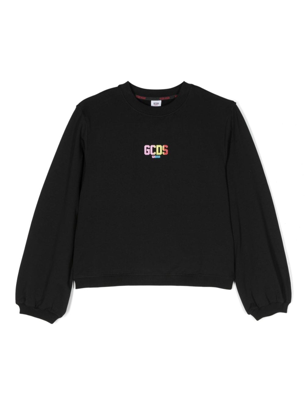 Gcds Kids' Logo-print Crewneck Sweatshirt In Black