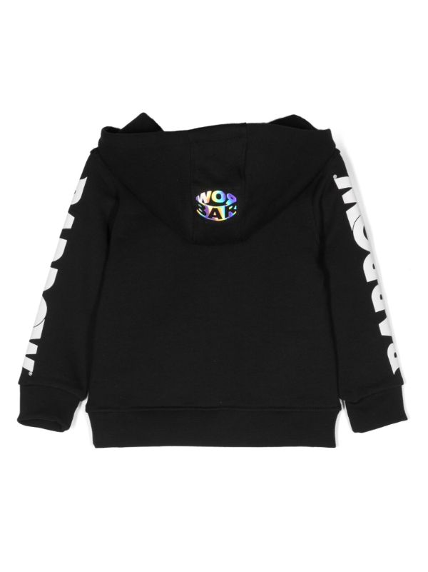 Printed Cotton Hoodie in Black - BAPE Kids