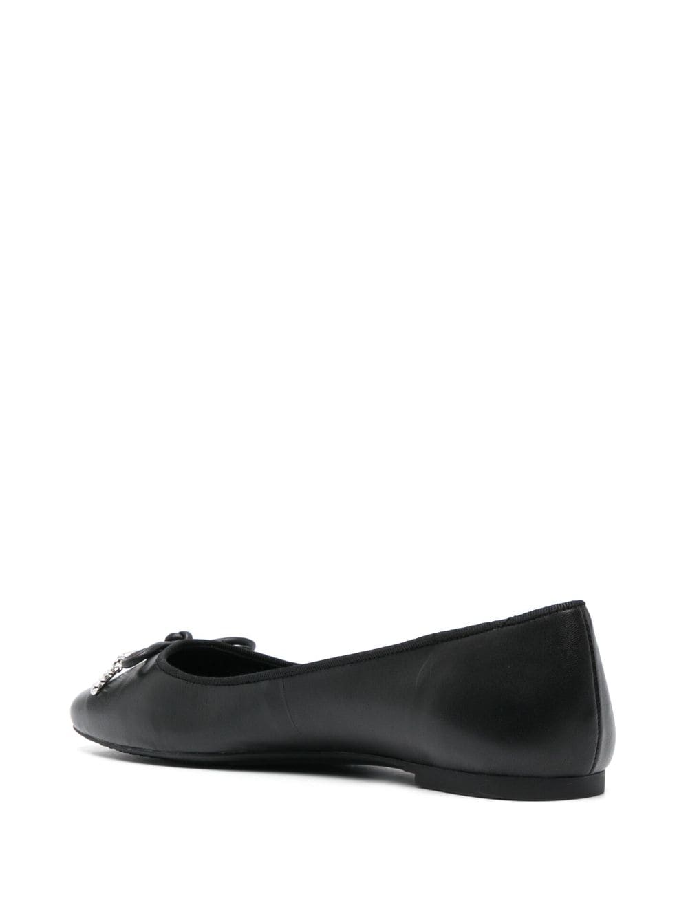 Shop Michael Michael Kors Nori Leather Ballerina Shoes In Black