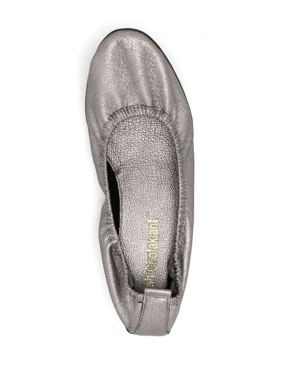 Shop Sarah Chofakian Julia Metallic-effect Ballerina Shoes