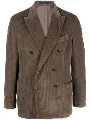 Mens double breasted hot sale corduroy blazer