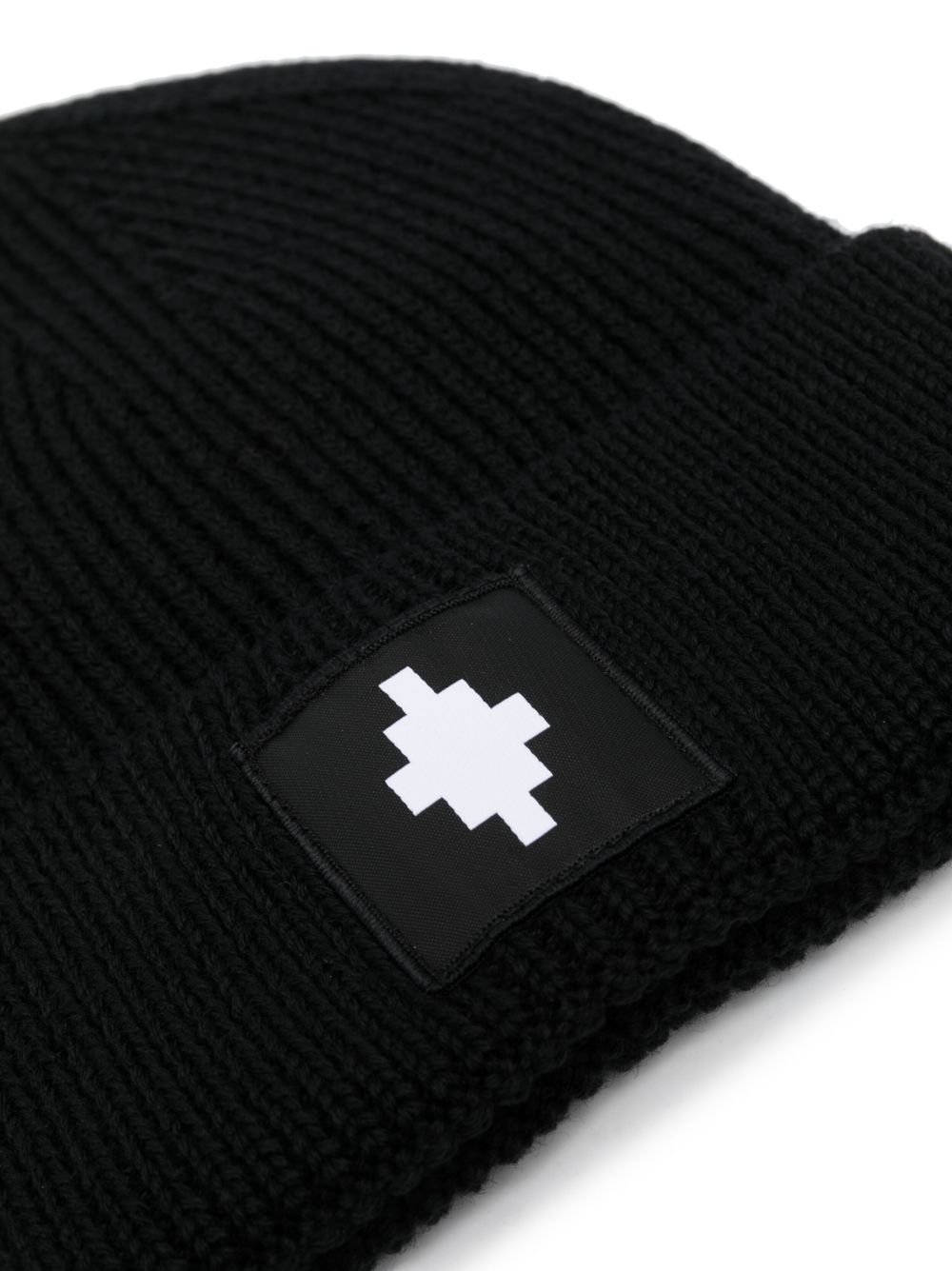 Marcelo Burlon County of Milan Cross logo-patch knitted beanie - Zwart