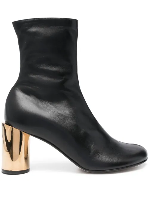 Bottines en cuir à bout rond 75 mm - Lanvin - Modalova