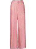 Lanvin geometric-print wide-leg silk trousers - Pink