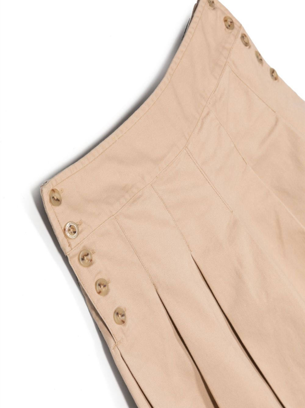 Shop Ralph Lauren A-line Pleated Cotton Skirt In Neutrals