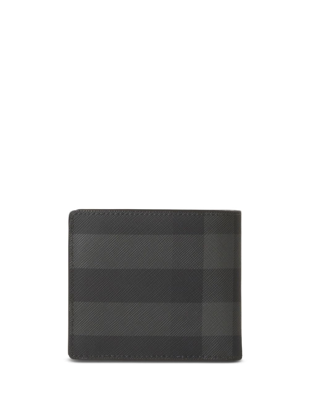 Shop Burberry Check-print Bifold Wallet In Black